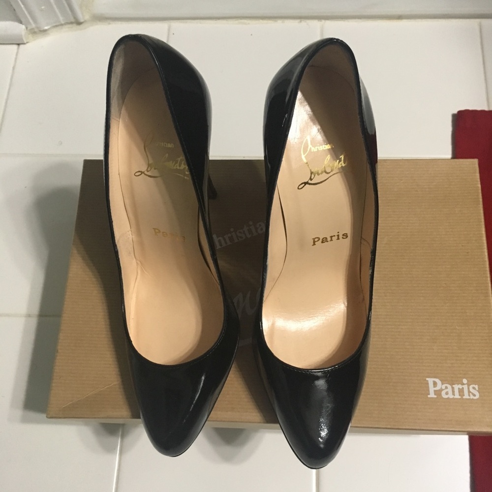 Christian Louboutin Black Patent Leather Shoes.